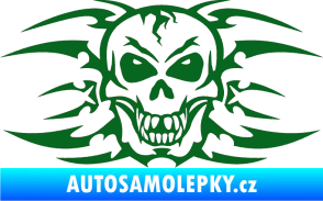 Samolepka Skeleton - lebka tmavě zelená