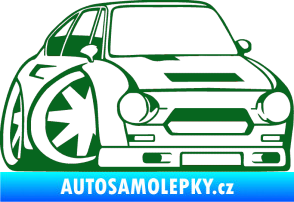 Samolepka Škoda 110r karikatura pravá tmavě zelená