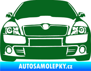 Samolepka Škoda Octavia 2 karikatura  tmavě zelená