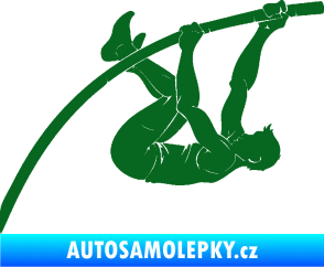 Samolepka Skok o tyči 001 pravá atletika tmavě zelená