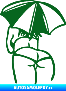 Samolepka Slečna s deštníkem levá tmavě zelená