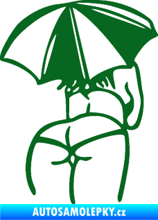 Samolepka Slečna s deštníkem pravá tmavě zelená
