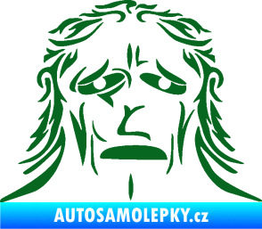 Samolepka Sněžný muž tmavě zelená