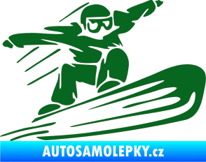 Samolepka Snowboard 014 pravá tmavě zelená