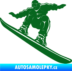 Samolepka Snowboard 038 levá tmavě zelená