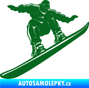 Samolepka Snowboard 038 pravá tmavě zelená