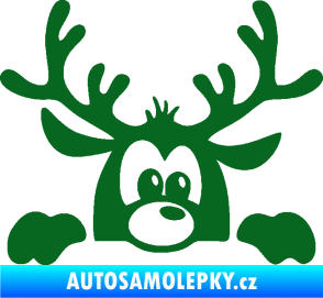 Samolepka Sob 002 pravá vykukuje tmavě zelená