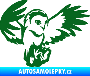 Samolepka Sova 006 pravá tmavě zelená