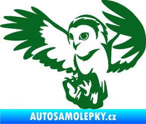 Samolepka Sova 006 levá tmavě zelená