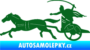 Samolepka Sparťanský bojovník 001 levá bojový vůz s koněm tmavě zelená