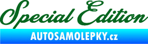 Samolepka Special edition 003 nápis tmavě zelená