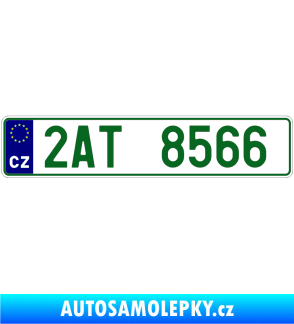 Samolepka SPZ s EU reflexní (odrazkový) podklad tmavě zelená