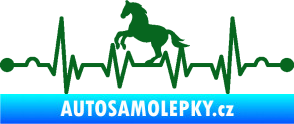 Samolepka Srdeční tep 010 levá  koník tmavě zelená