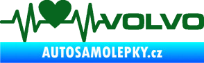 Samolepka Srdeční tep 021 pravá volvo srdcem tmavě zelená