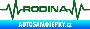 Samolepka Srdeční tep 032 rodina tmavě zelená