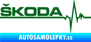 Samolepka Srdeční tep 034 levá Škoda tmavě zelená