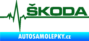 Samolepka Srdeční tep 034 pravá Škoda tmavě zelená