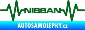 Samolepka Srdeční tep 051 Nissan tmavě zelená