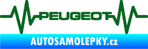 Samolepka Srdeční tep 053 Peugeot tmavě zelená