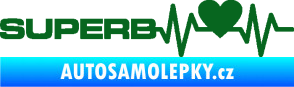 Samolepka Srdeční tep 072 levá Superb tmavě zelená