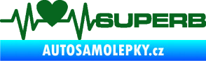 Samolepka Srdeční tep 072 pravá Superb tmavě zelená