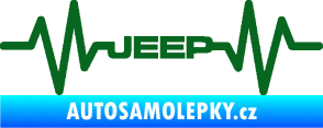 Samolepka Srdeční tep 081 Jeep tmavě zelená