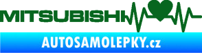 Samolepka Srdeční tep 082 levá Mitsubishi tmavě zelená