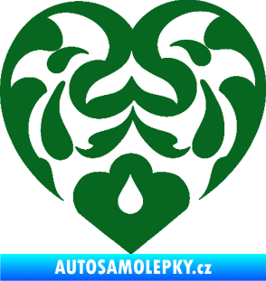 Samolepka Srdíčko 007 tmavě zelená
