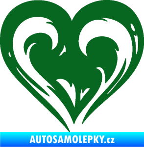 Samolepka Srdíčko 021 levá tmavě zelená