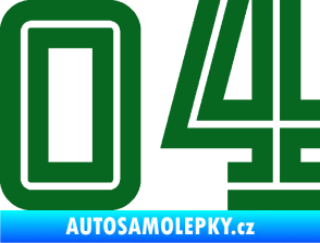 Samolepka Startovní číslo 04 typ 7 tmavě zelená