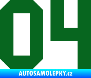Samolepka Startovní číslo 04 tmavě zelená