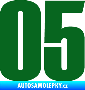 Samolepka Startovní číslo 05 typ 2 tmavě zelená