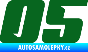 Samolepka Startovní číslo 05 typ 6 tmavě zelená