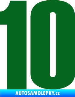 Samolepka Startovní číslo 10 typ 2    tmavě zelená