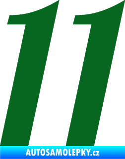 Samolepka Startovní číslo 11 typ 3   tmavě zelená