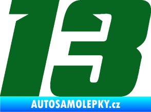 Samolepka Startovní číslo 13 typ 6 tmavě zelená