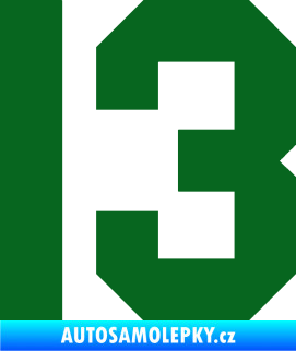 Samolepka Startovní číslo 13 tmavě zelená
