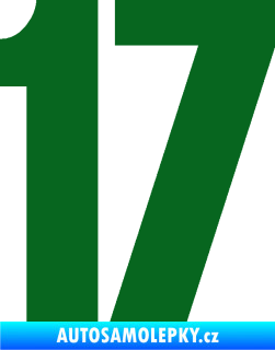 Samolepka Startovní číslo 17 typ 2    tmavě zelená
