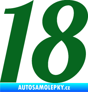 Samolepka Startovní číslo 18 typ 3         tmavě zelená