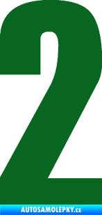 Samolepka Startovní číslo 2 typ 2   tmavě zelená