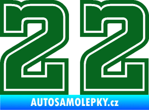 Samolepka Startovní číslo 22 typ 5 tmavě zelená