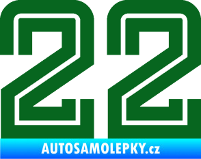 Samolepka Startovní číslo 22 typ 7 tmavě zelená