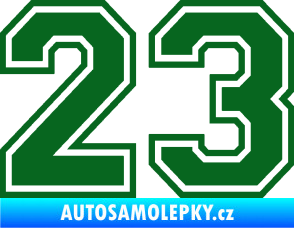 Samolepka Startovní číslo 23 typ 4 tmavě zelená