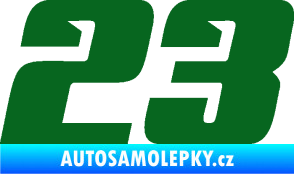 Samolepka Startovní číslo 23 typ 6 tmavě zelená