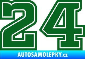 Samolepka Startovní číslo 24 typ 5 tmavě zelená