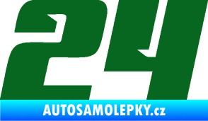 Samolepka Startovní číslo 24 typ 6 tmavě zelená