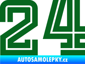 Samolepka Startovní číslo 24 typ 7 tmavě zelená