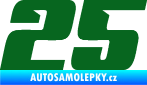 Samolepka Startovní číslo 25 typ 6 tmavě zelená
