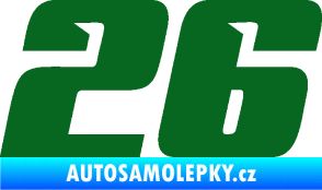 Samolepka Startovní číslo 26 typ 6 tmavě zelená