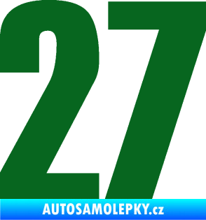 Samolepka Startovní číslo 27 typ 2     tmavě zelená